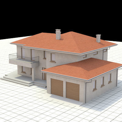 highly detailed and textured single-family house 2 3D model_2