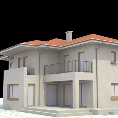 highly detailed and textured single-family house 2 3D model_1