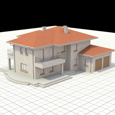 highly detailed and textured single-family house 2 3D model_4