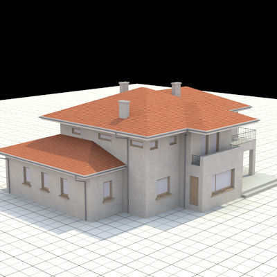 highly detailed and textured single-family house 2 3D model_3