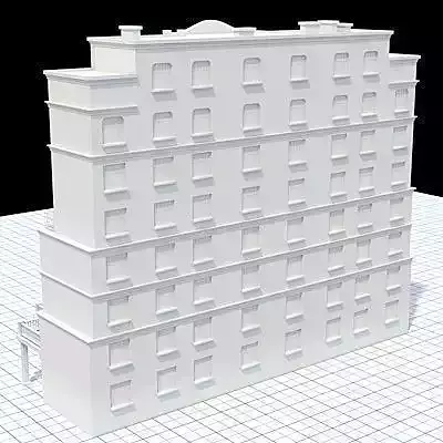 Modern highly detailed  tenement house