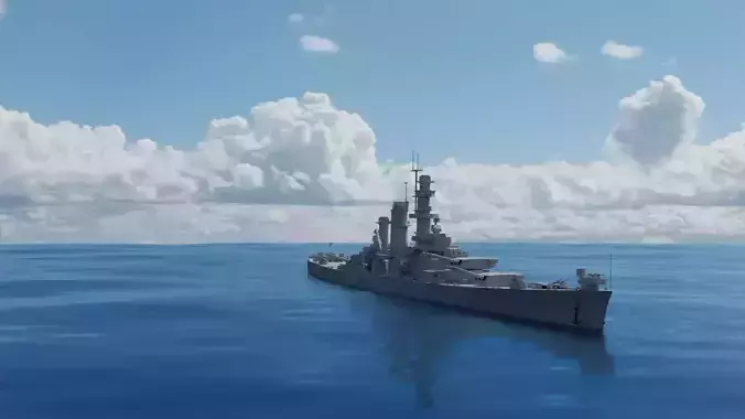 USS Alaska CB-1 Battle Cruiser 3D model