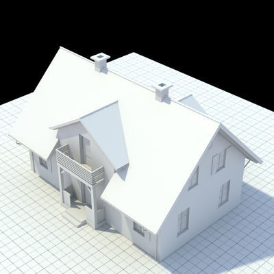 single family house 3D model_2