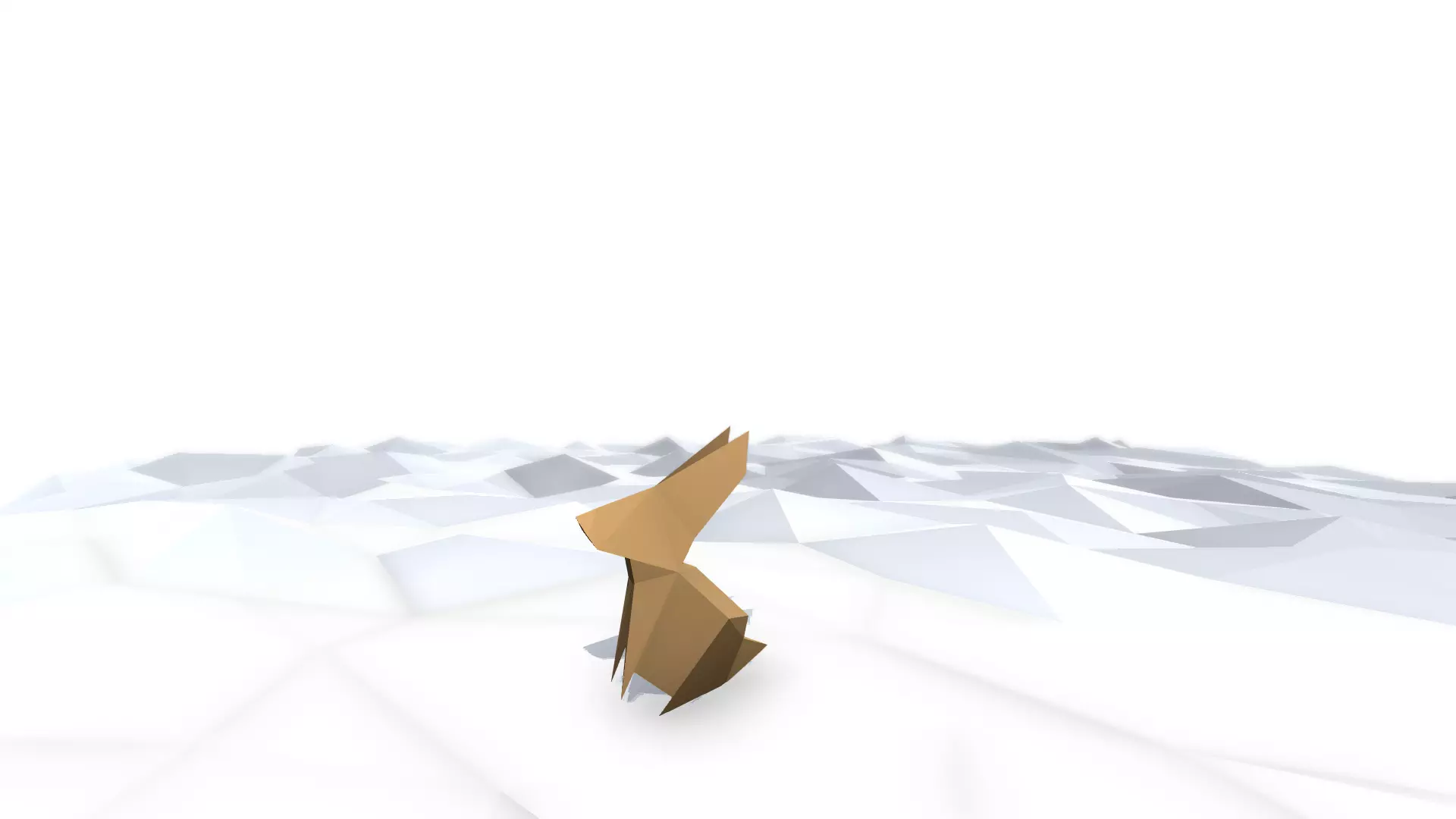 Origami Rabbit Low-poly 3D model_0