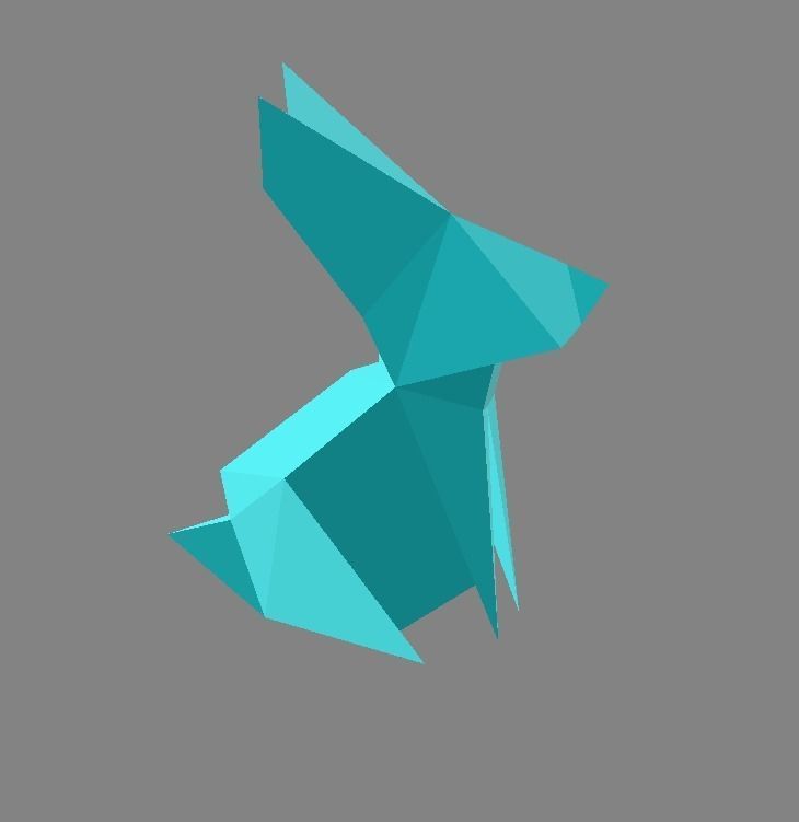 Origami Rabbit Low-poly 3D model_3