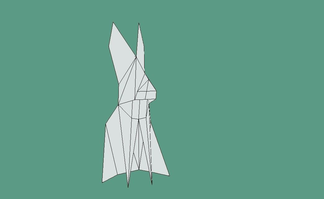 Origami Rabbit Low-poly 3D model_5