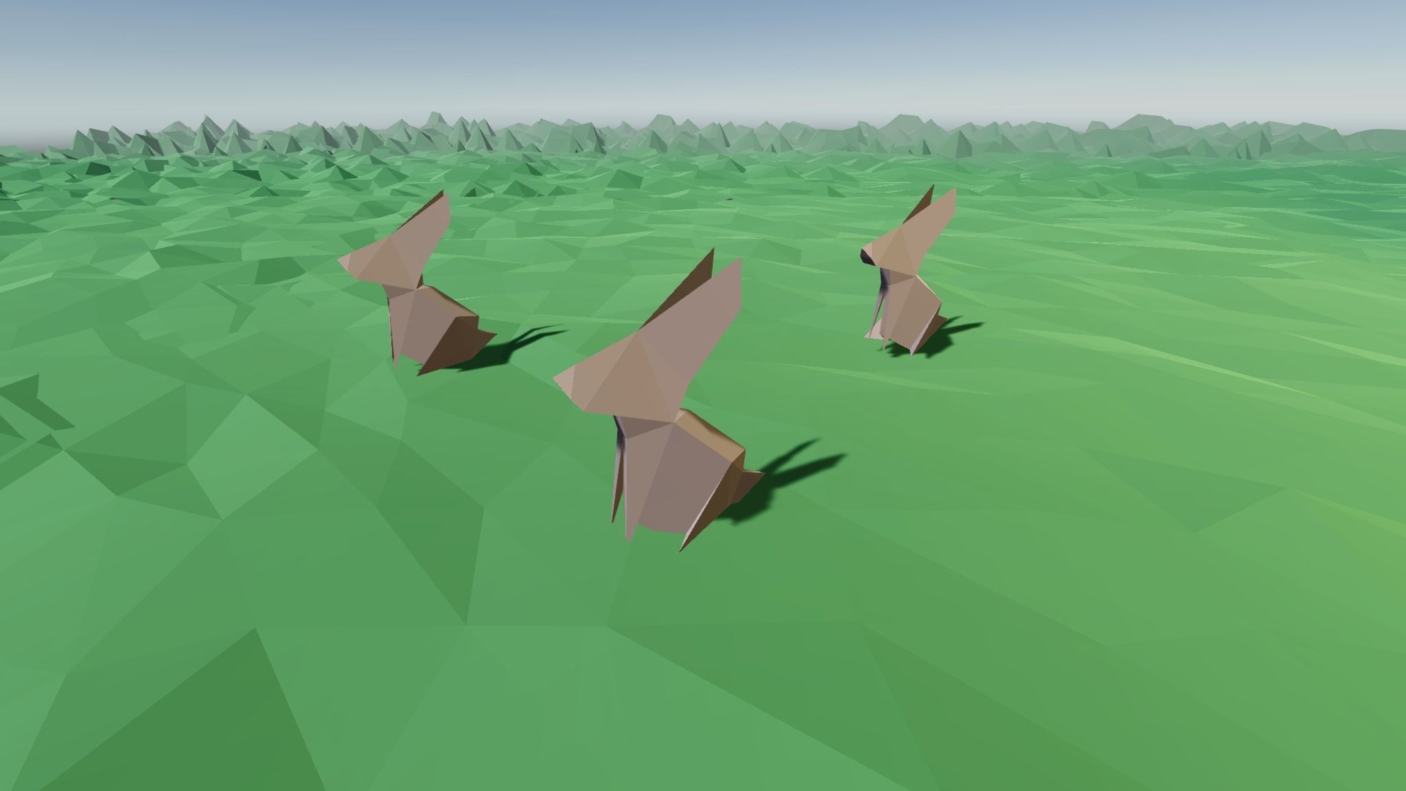 Origami Rabbit Low-poly 3D model_2