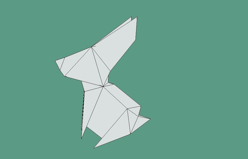 Origami Rabbit Low-poly 3D model_4