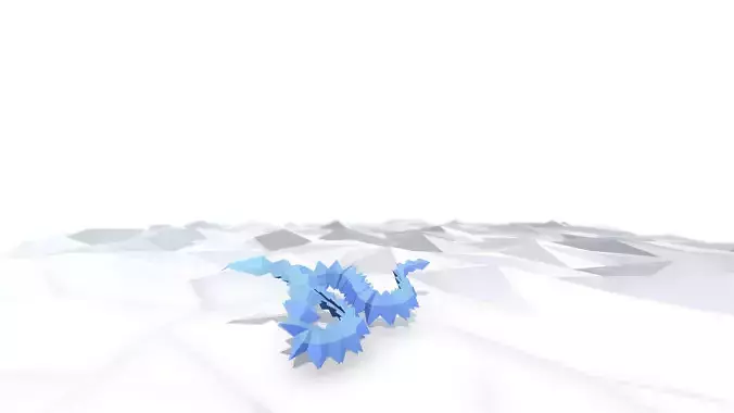 Origami Snake Low-poly 3D model