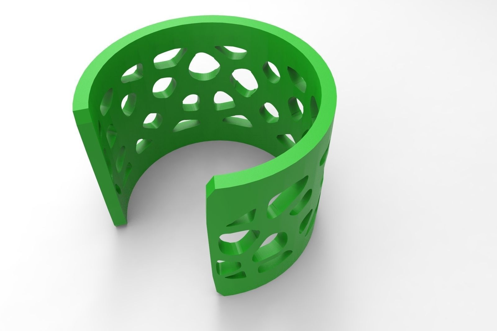 Precious cuff bracelet with holes 3D print model_1