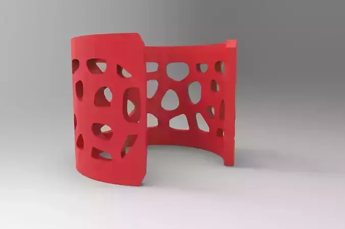 Precious cuff bracelet with holes 3D print model