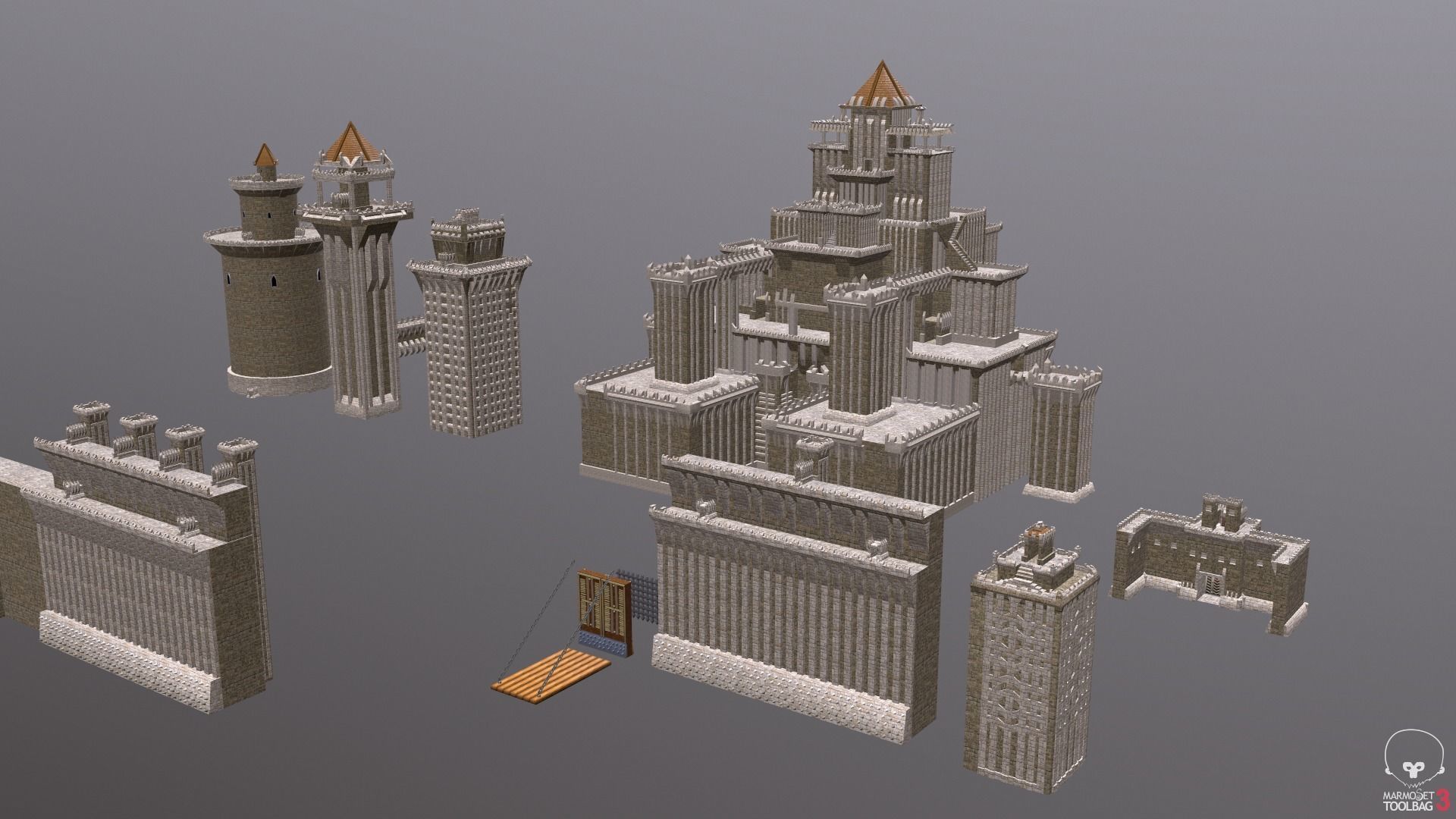 Medieval Castle Pack 3D model_19