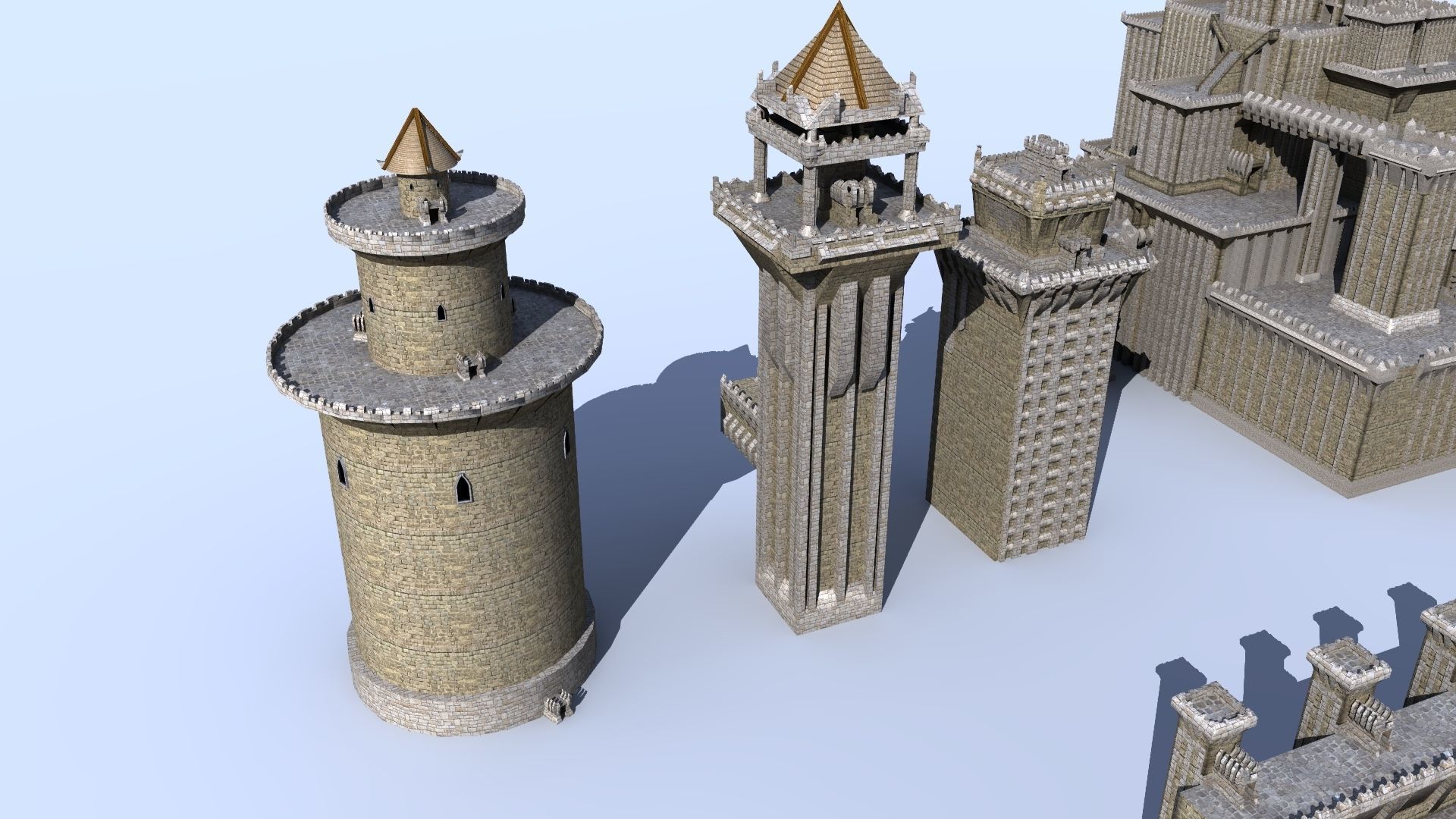 Medieval Castle Pack 3D model_9