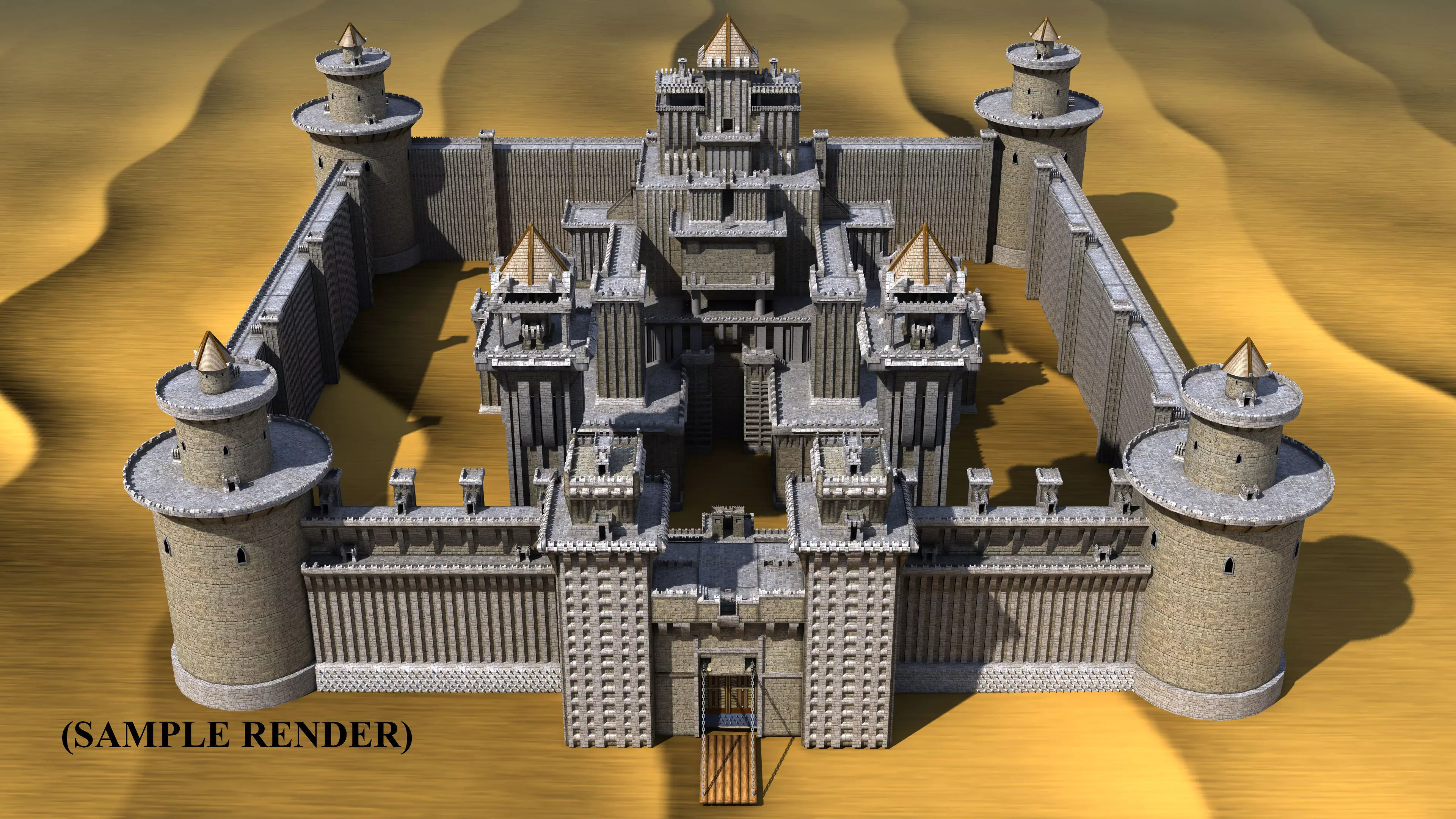 Medieval Castle Pack 3D model_0