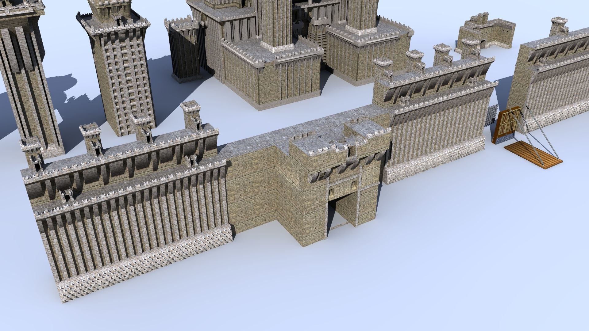 Medieval Castle Pack 3D model_7