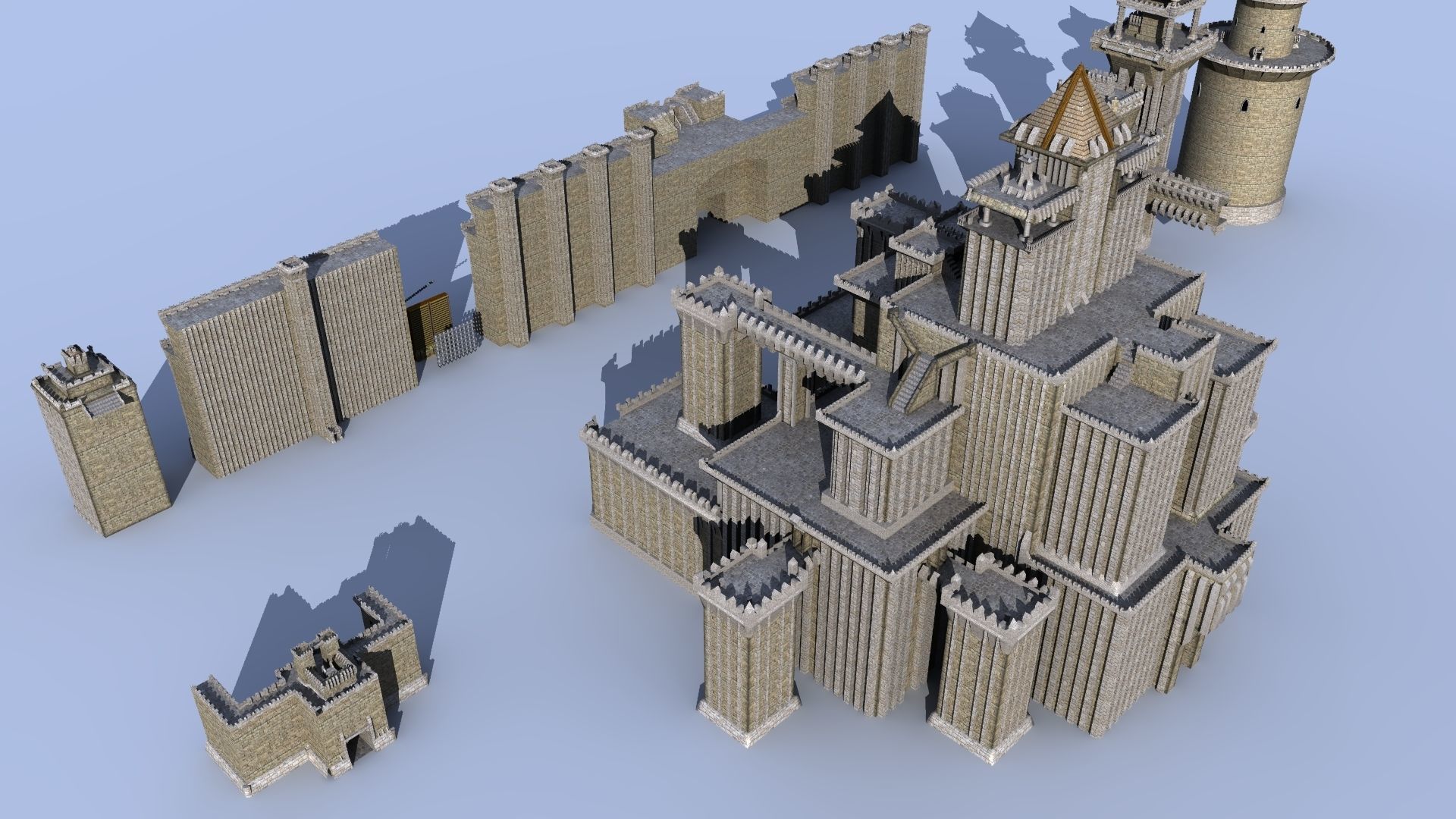 Medieval Castle Pack 3D model_10