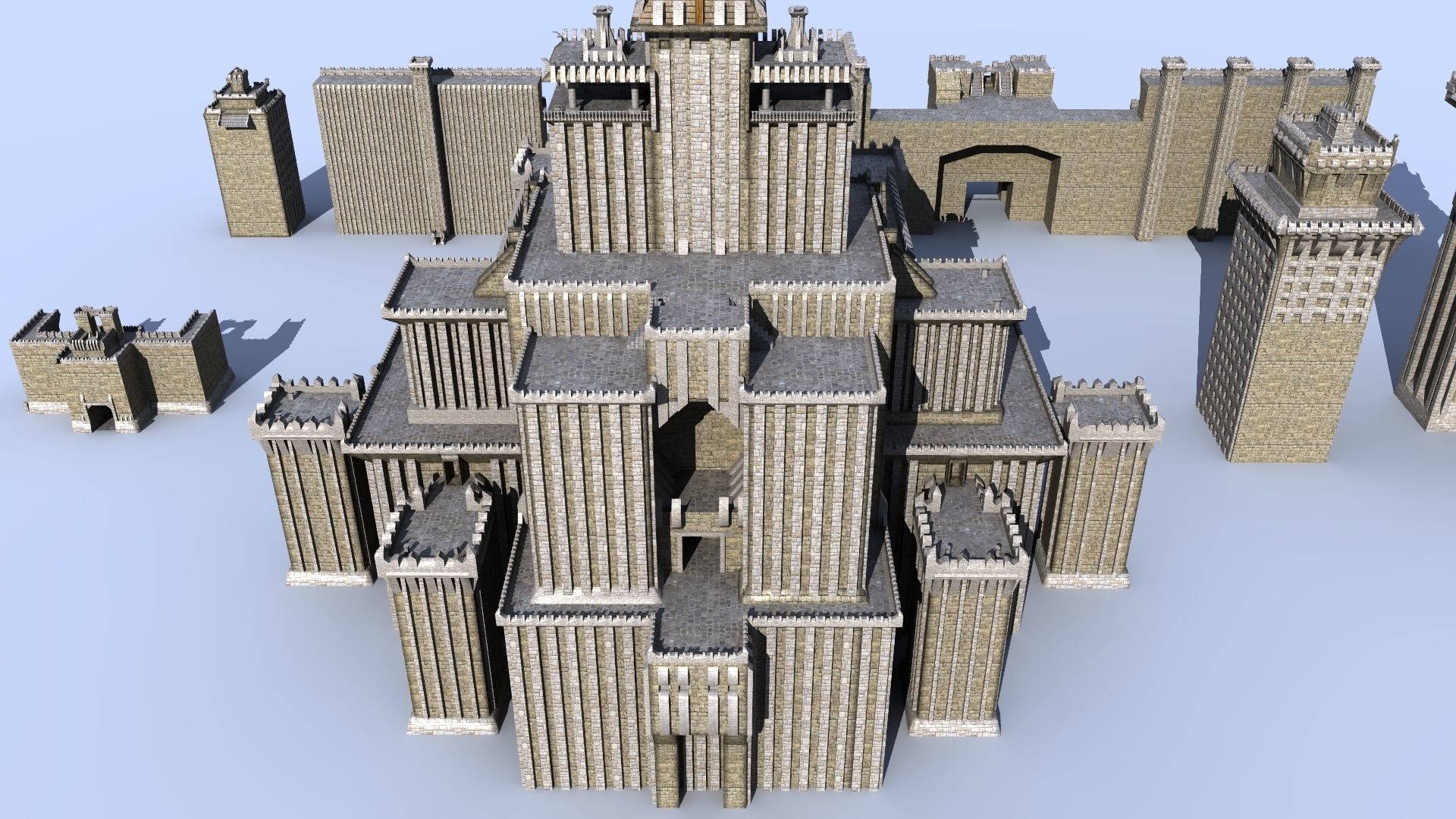 Medieval Castle Pack 3D model_11