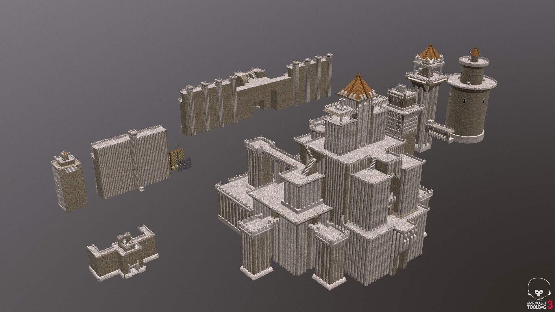 Medieval Castle Pack 3D model_20