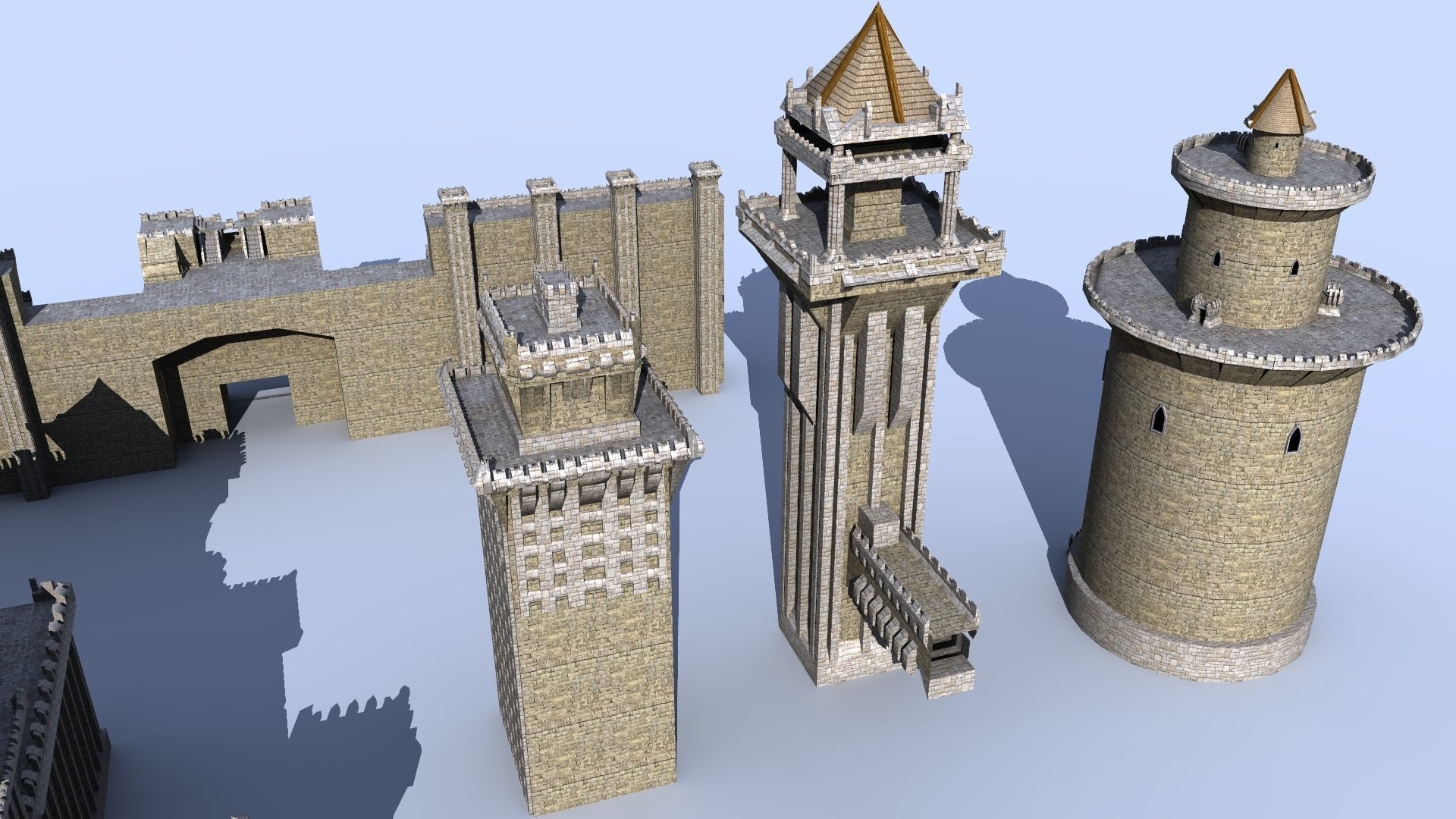 Medieval Castle Pack 3D model_12
