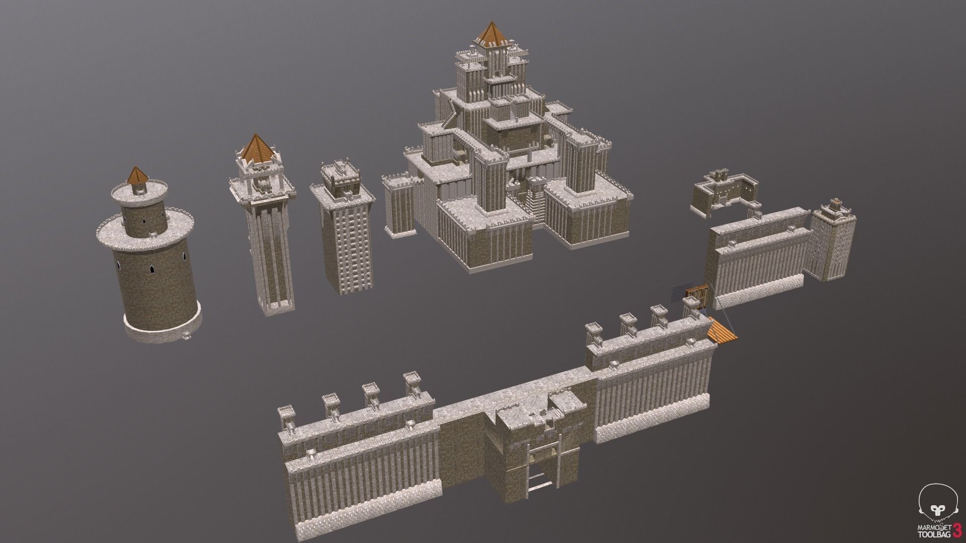 Medieval Castle Pack 3D model_18
