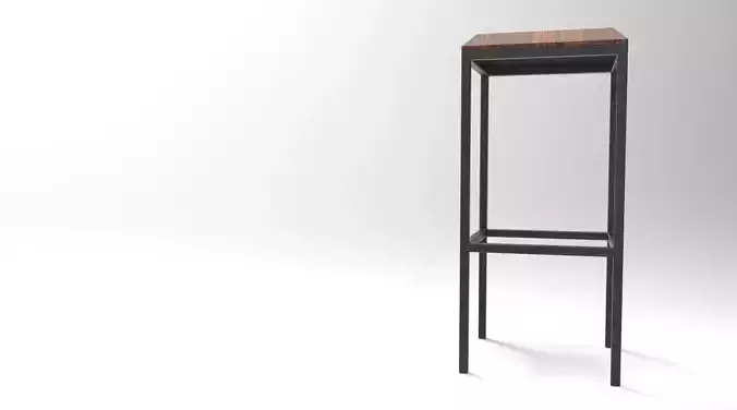 Hoker I stool with frame and wooden seat