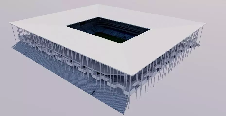 Nouveau Stade de Bordeaux Low-poly 3D model_0