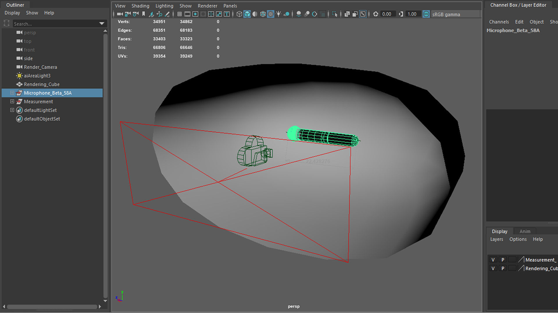 Microphone Shure beta 58A Wireless Low-poly 3D model_13