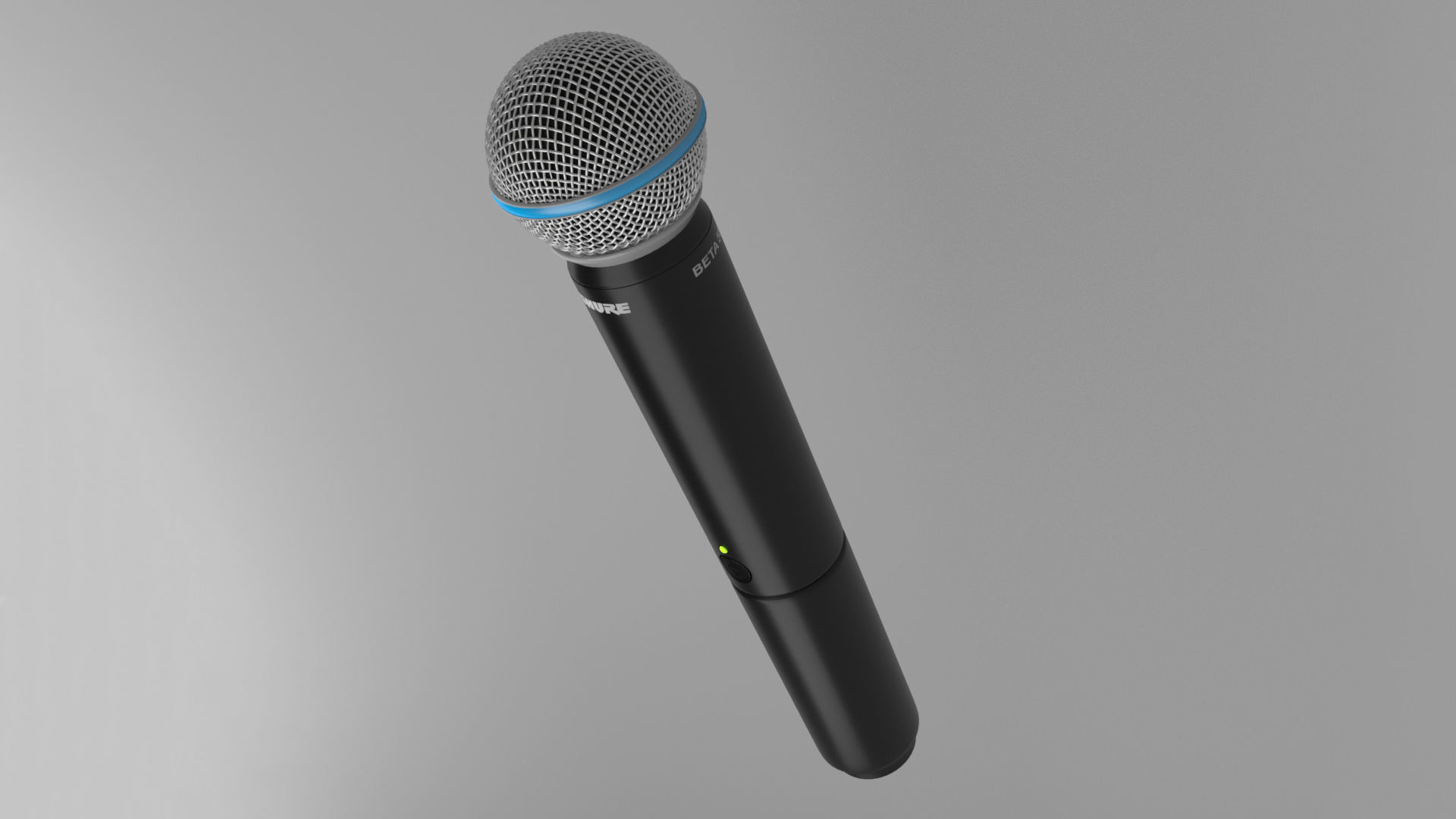 Microphone Shure beta 58A Wireless Low-poly 3D model_12