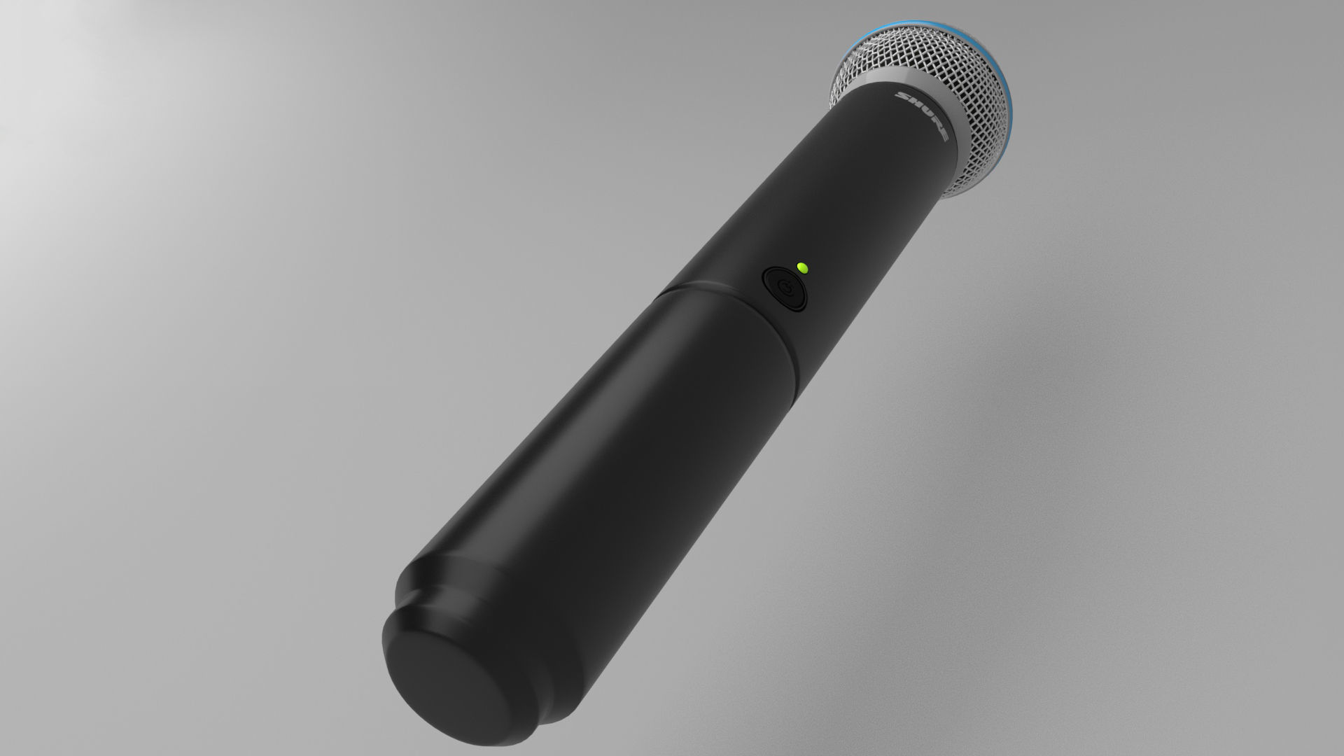 Microphone Shure beta 58A Wireless Low-poly 3D model_9