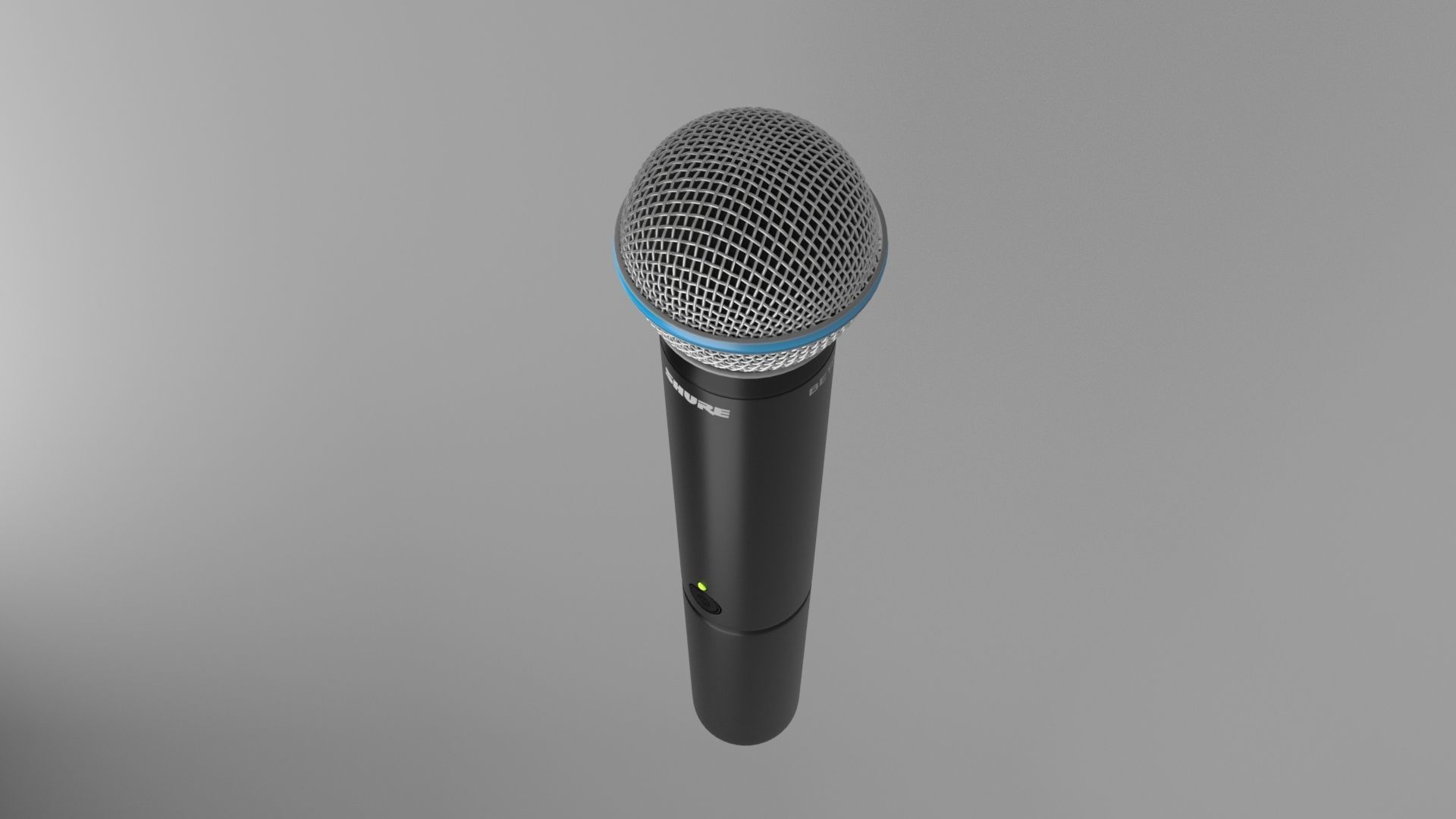 Microphone Shure beta 58A Wireless Low-poly 3D model_11