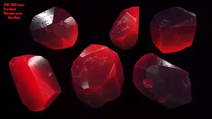 crystal gemstone Low-poly 3D model
