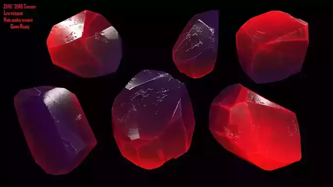 crystal cube Low-poly 3D model
