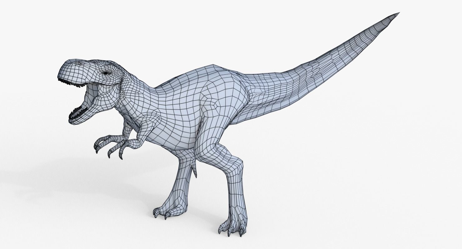 Raptor T-Rex Hybrid Dinosaur Low-poly 3D model_8