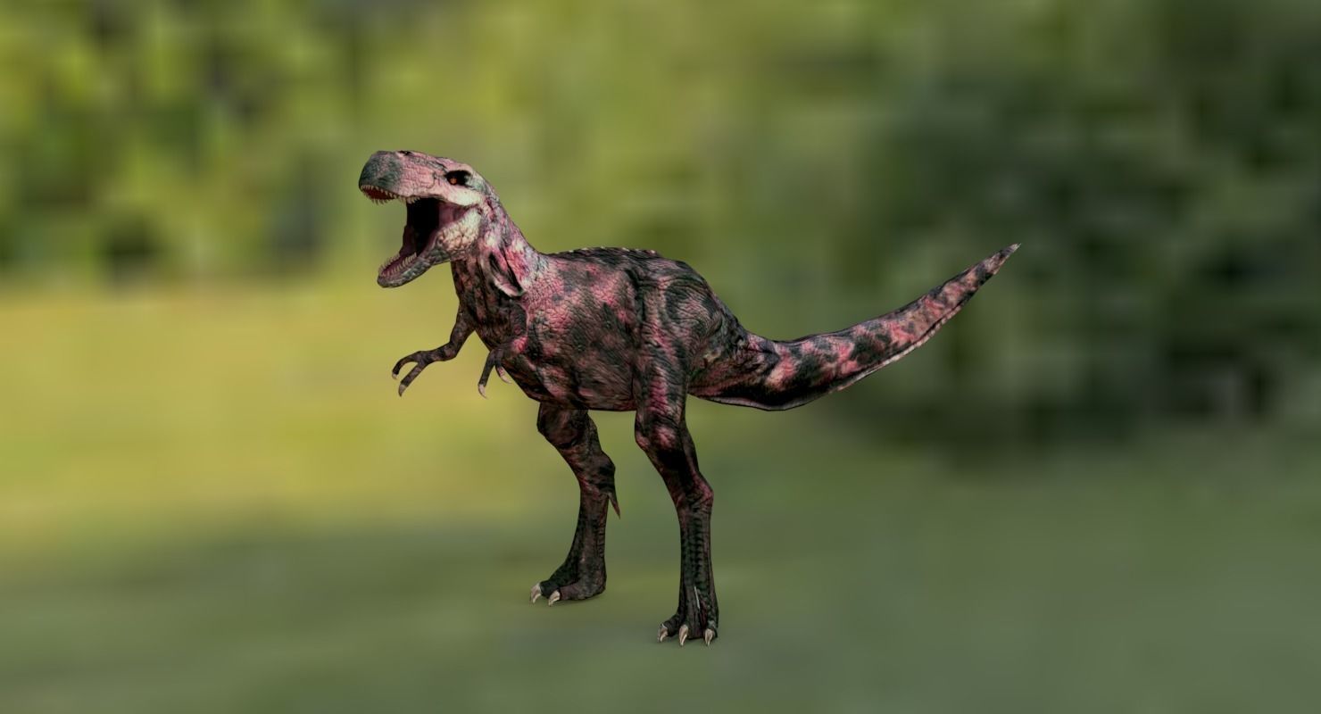 Raptor T-Rex Hybrid Dinosaur Low-poly 3D model_10