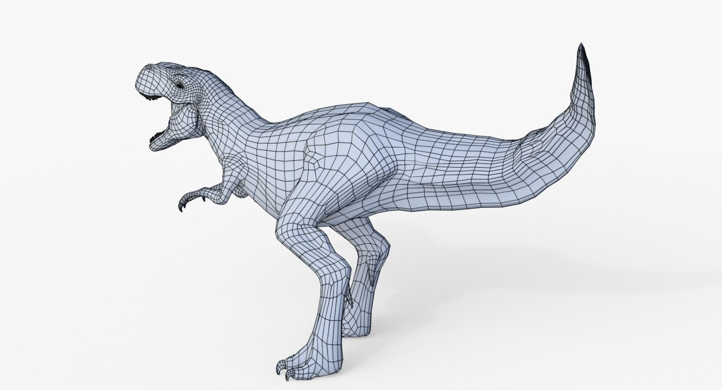 Raptor T-Rex Hybrid Dinosaur Low-poly 3D model_9