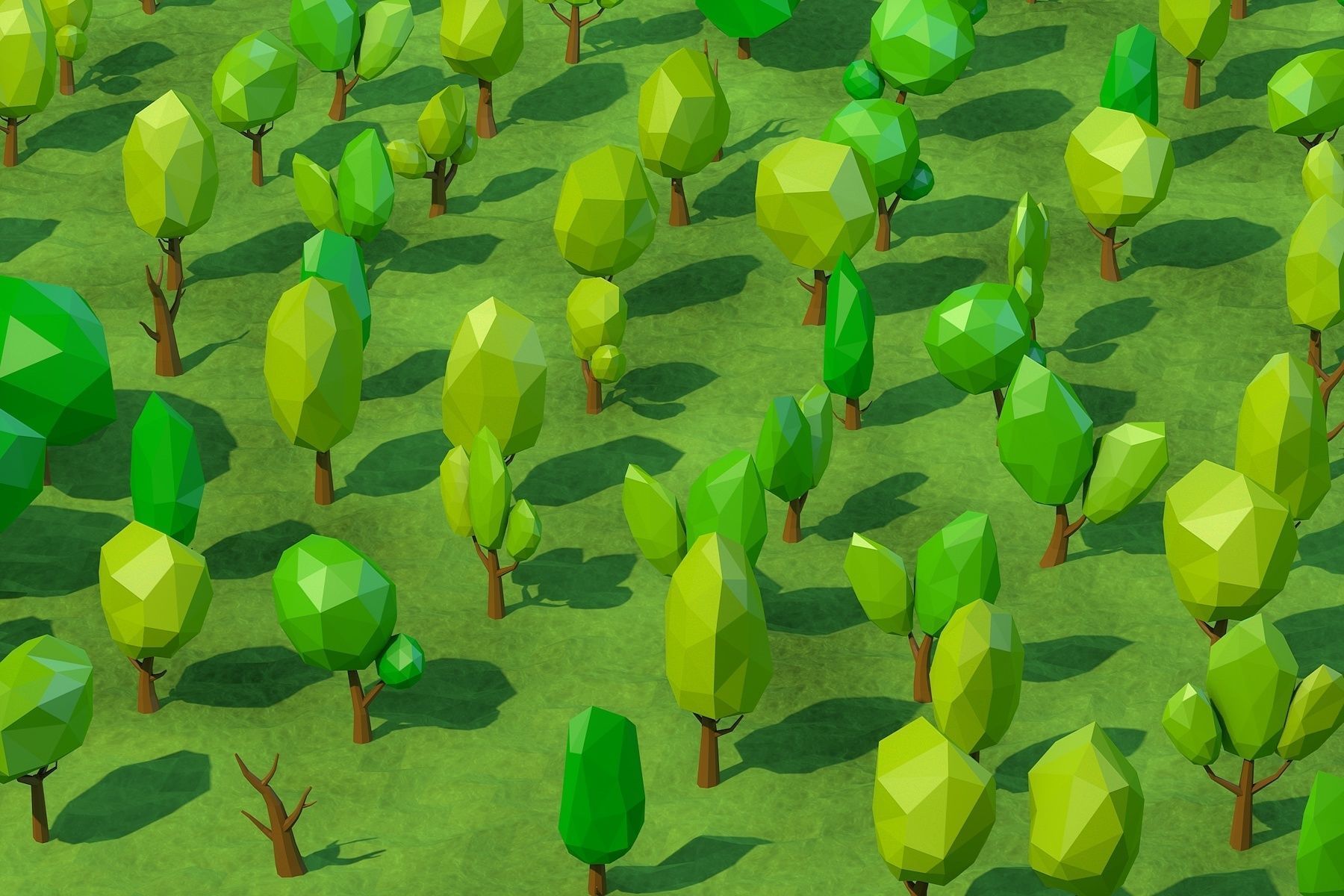Low Poly Cartoon Tree Pack Low-poly 3D model_2