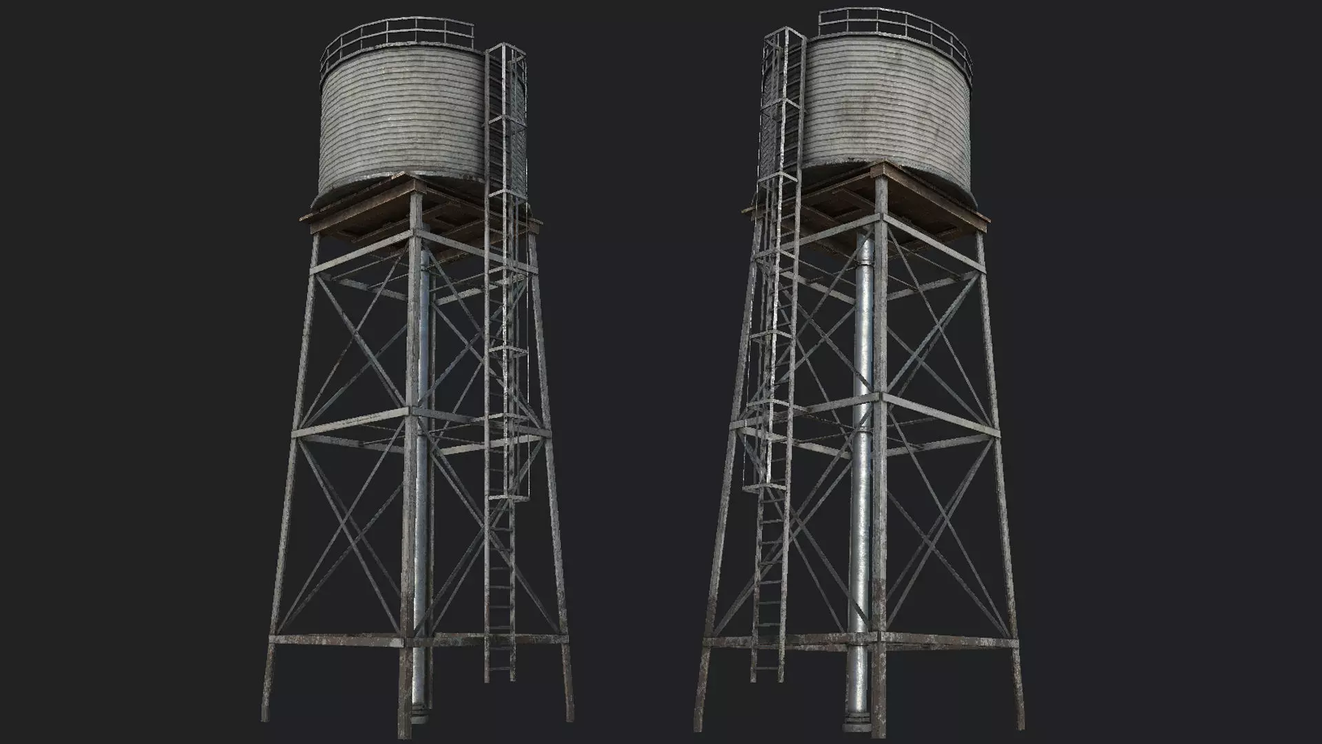 Farm Silo 7 PBR Low-poly 3D model_0