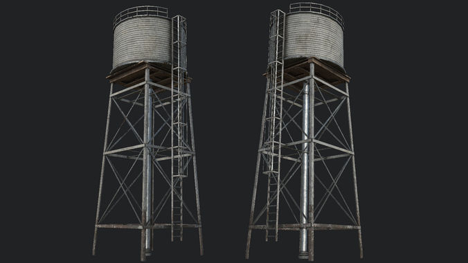 Farm Silo 7 PBR Low-poly 3D model