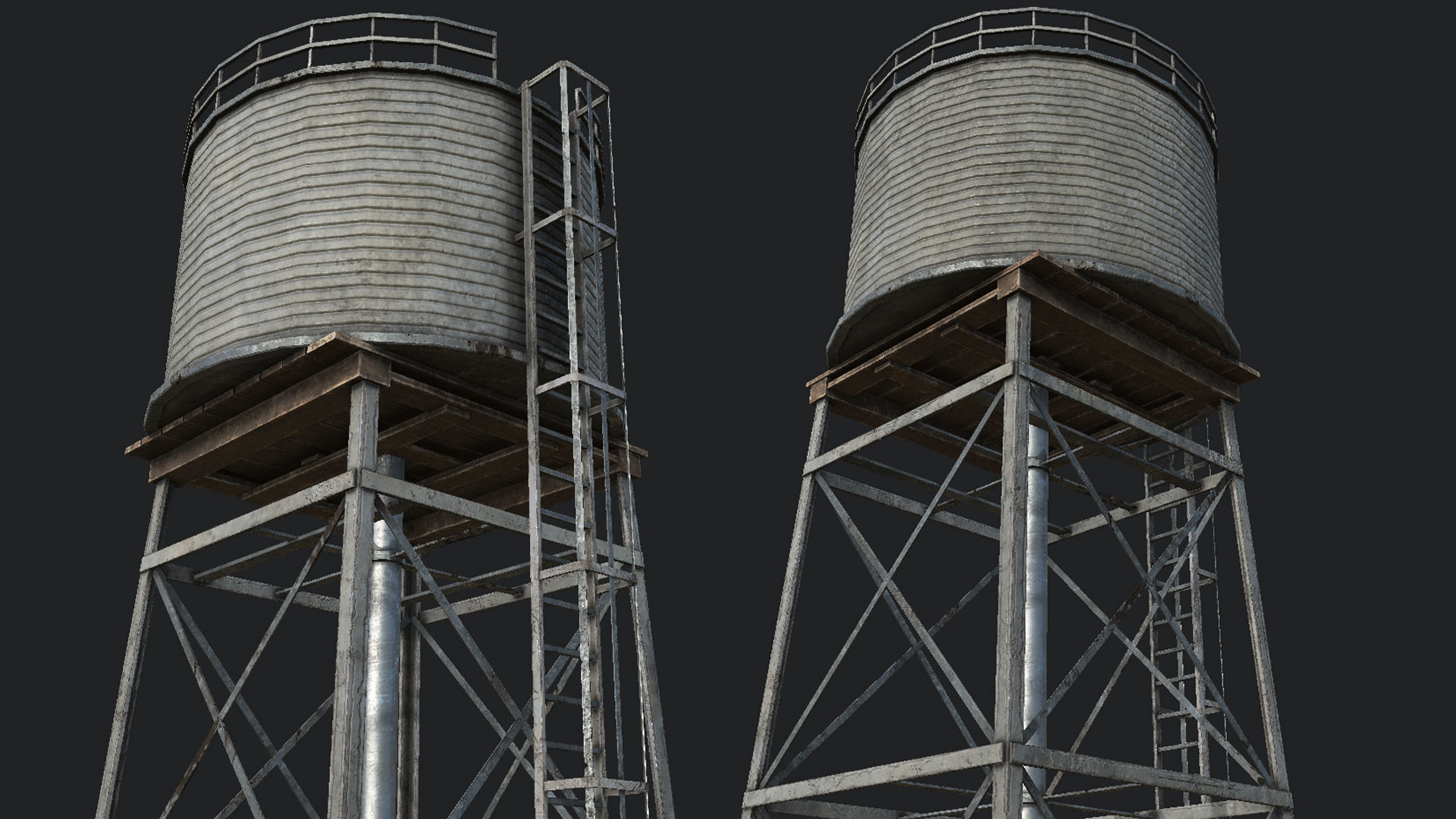 Farm Silo 7 PBR Low-poly 3D model_1