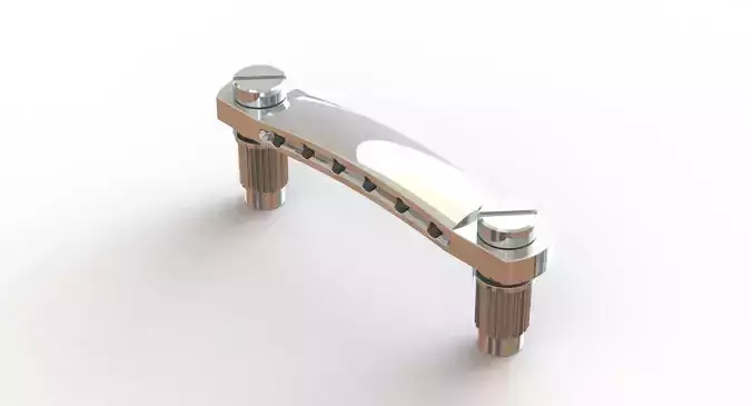 Metric Stop Tailpiece Assembly for Electric Guitar 3D model