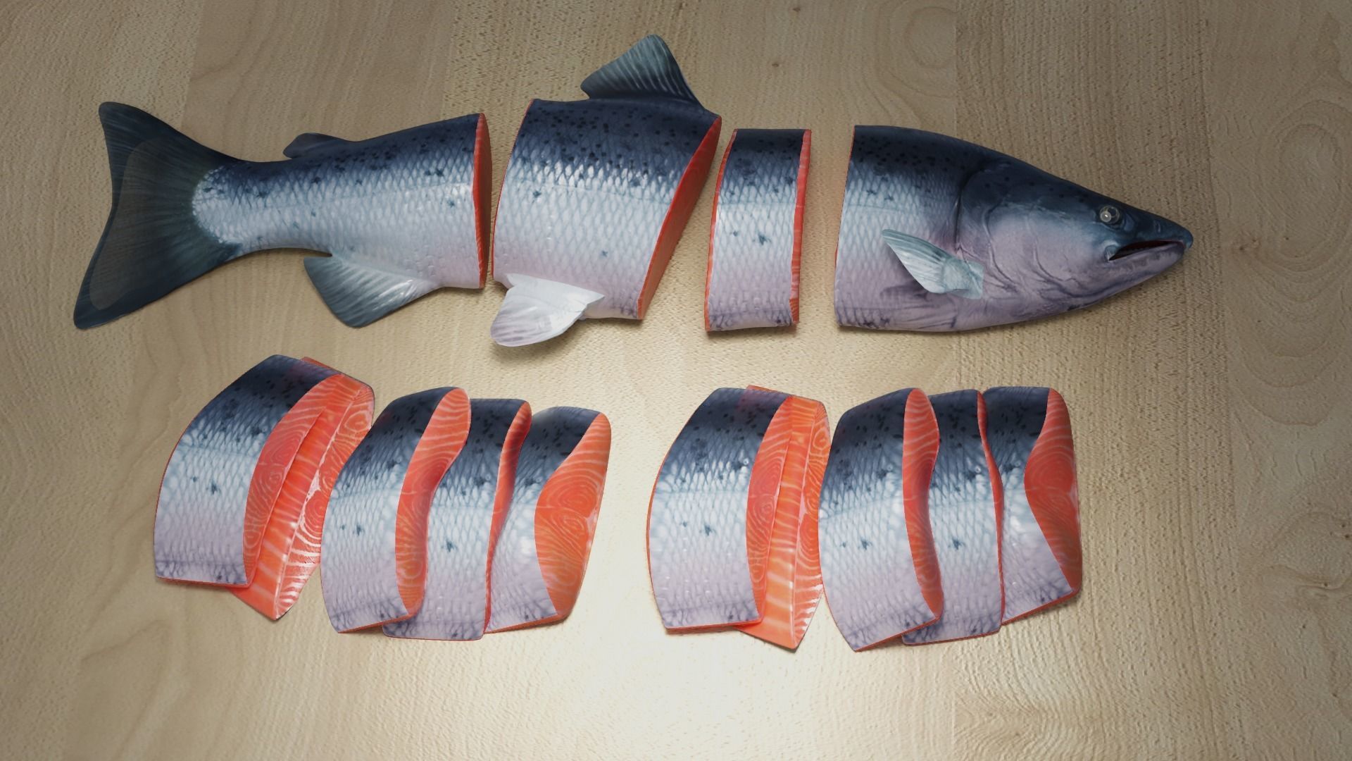 Salmon Plus Animation  Low-poly 3D model_7