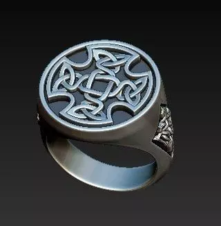 ring SIGNET celtic 3D print model_0