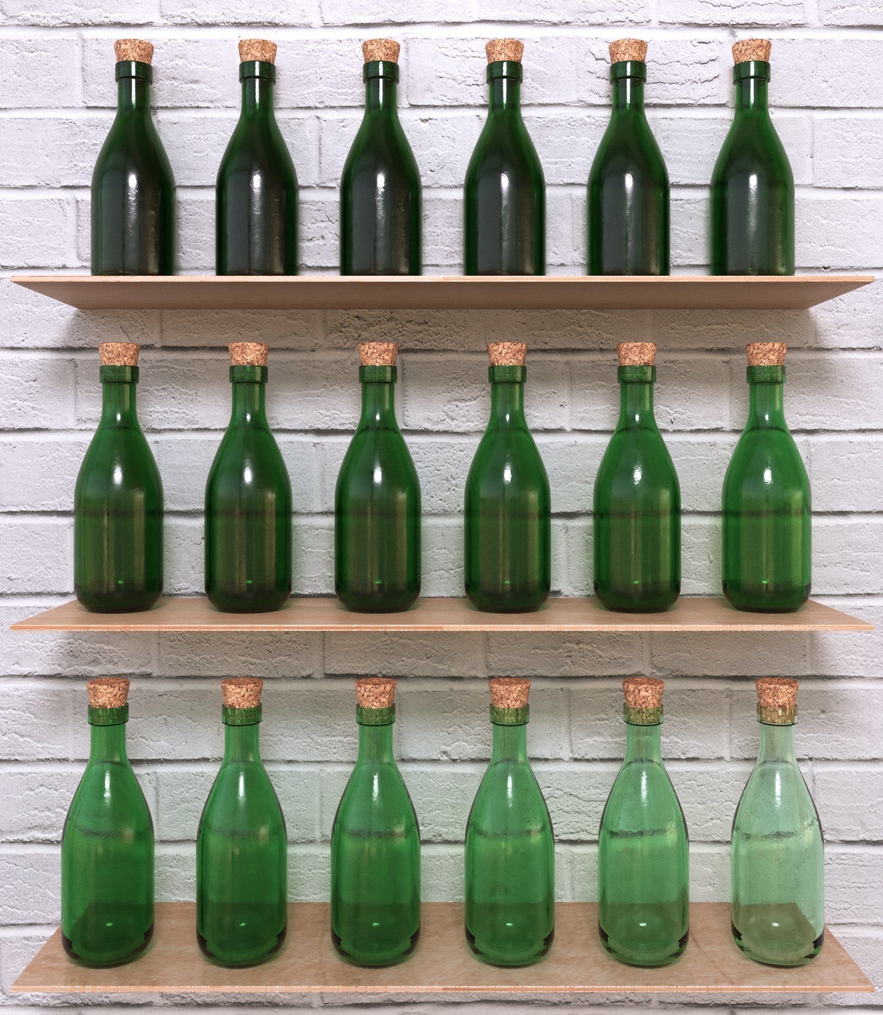 Wine Bottle Free low-poly 3D model_1