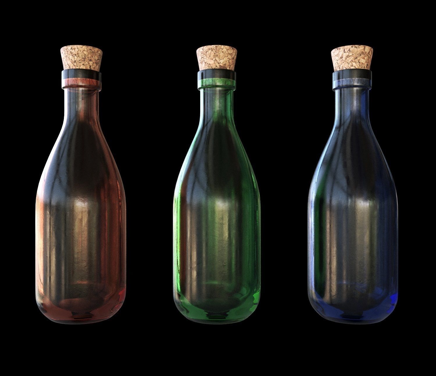 Wine Bottle Free low-poly 3D model_2