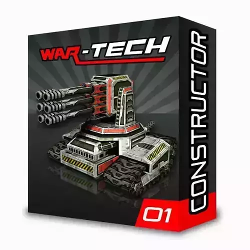 Modular Multilevel Turrets Mechs Robots Low-poly 3D model