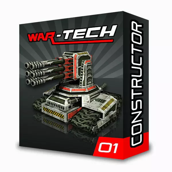 Modular Multilevel Turrets Mechs Robots Low-poly 3D model_0