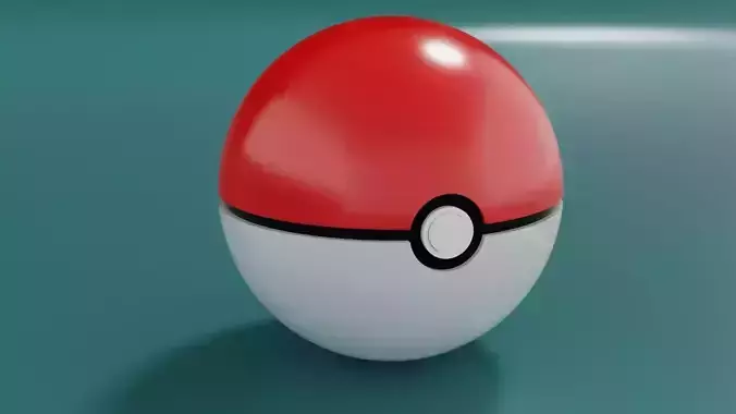 Poke ball original  Low-poly 3D model