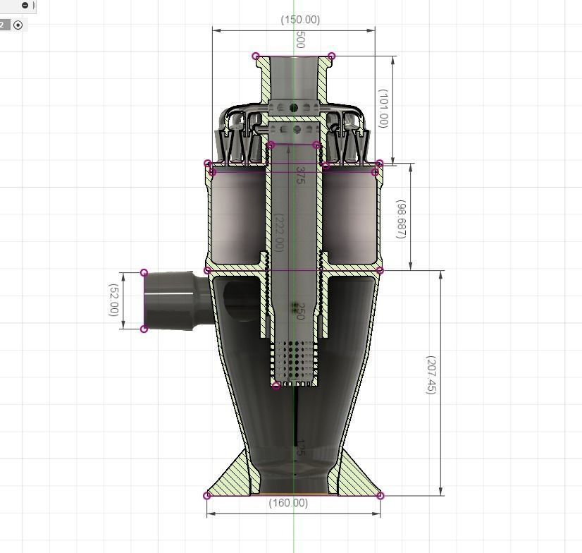 Multi Cyclone Dust Collector -Compact size added- 26 chamber 3D print model_4