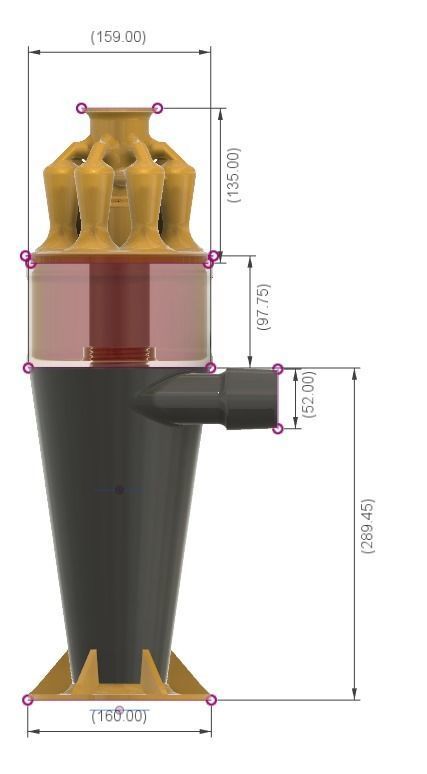 Multi Cyclone Dust Collector -Compact size added- 26 chamber 3D print model_5