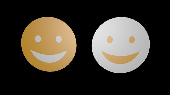 Low poly smileys Low-poly 3D model